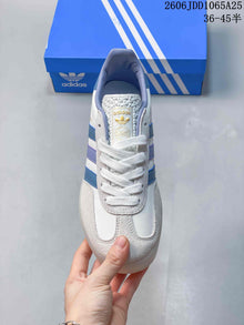 Adidas Gazelle Low-Top Sneakers in White and Blue