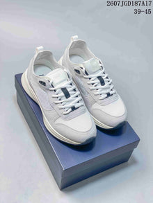 Dior B25 Runner Low-Top Sneakers White and Gray 2607JGD187A17