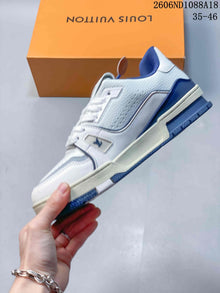 Louis Vuitton Trainer Low-Top Sneakers White Blue