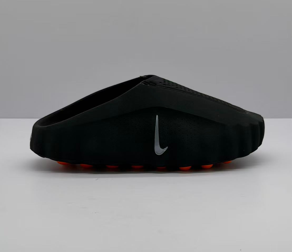 Nike Black Slides with Orange Pod Sole