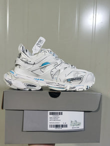 9014 White Black Blue Track Sneakers