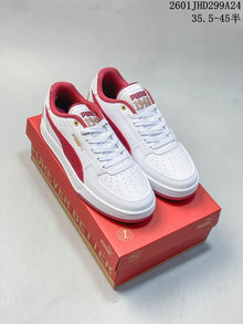 Puma Caven 2.0 White and Red Low-Top Sneakers 395082