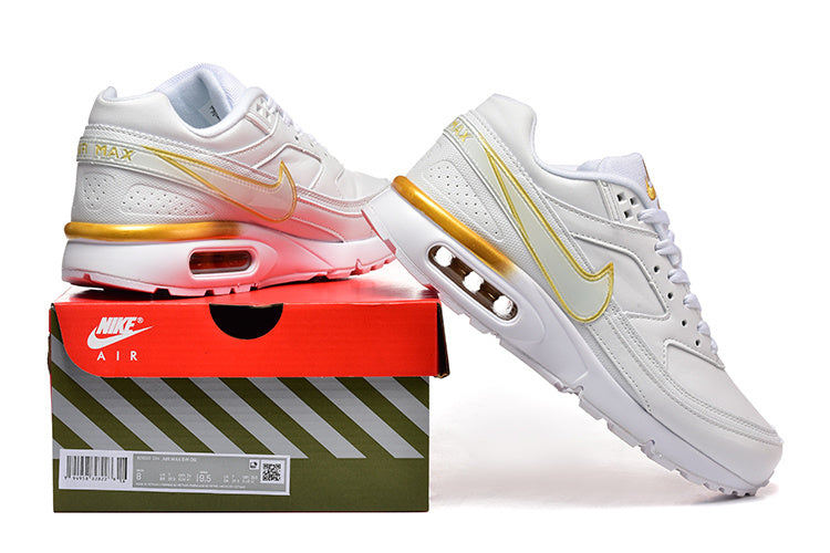 Nike Air Max White and Gold Sneakers