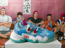 Blue Basketball Sneakers with Boost Detail