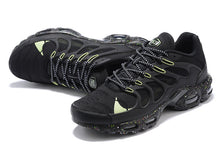Nike Air Max Plus Black Sneakers with Lime Accents