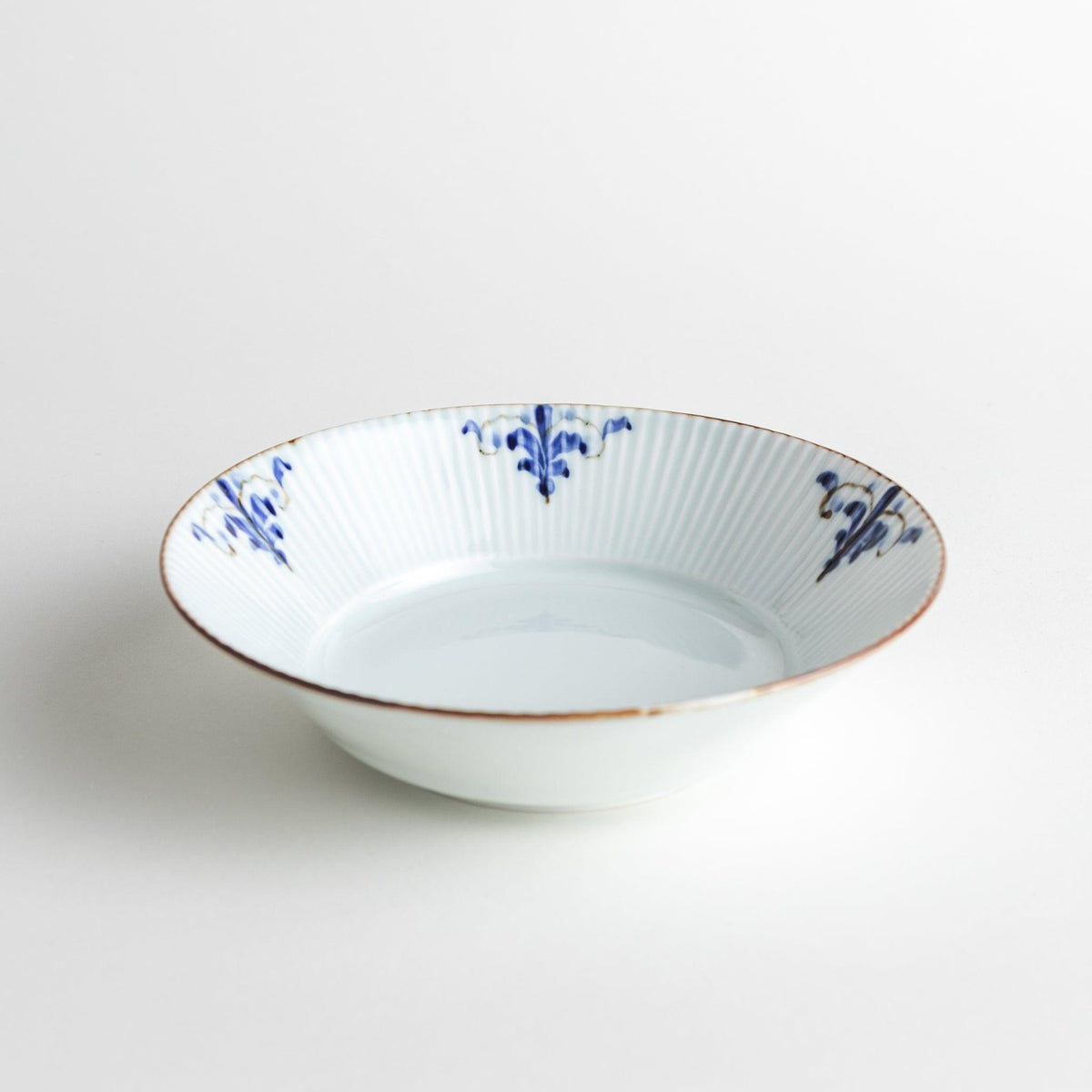 Floral Leaves Ridged Pasta Bowl
