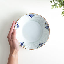 Floral Leaves Ridged Pasta Bowl