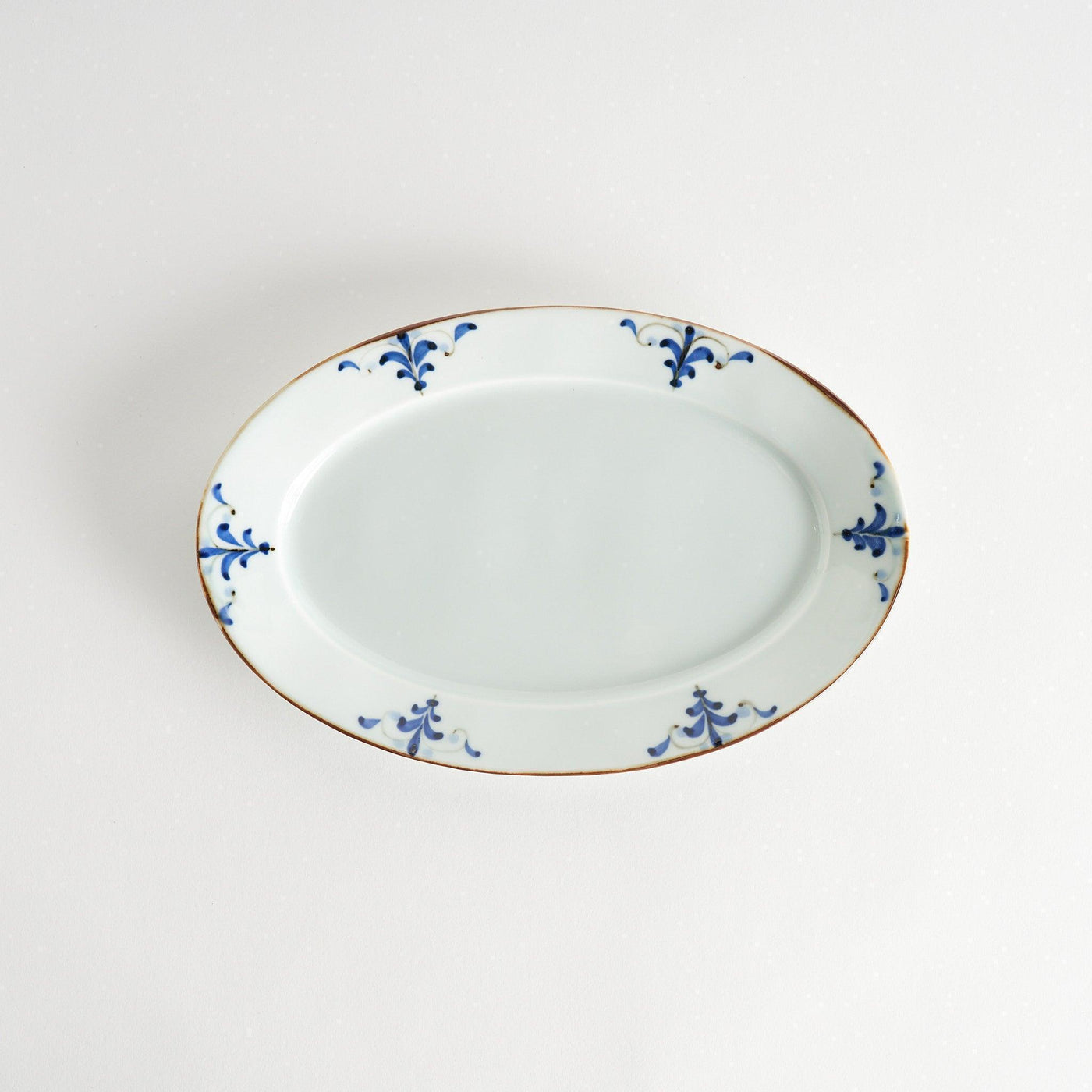 Floral Leaves Oval Dinner Plate