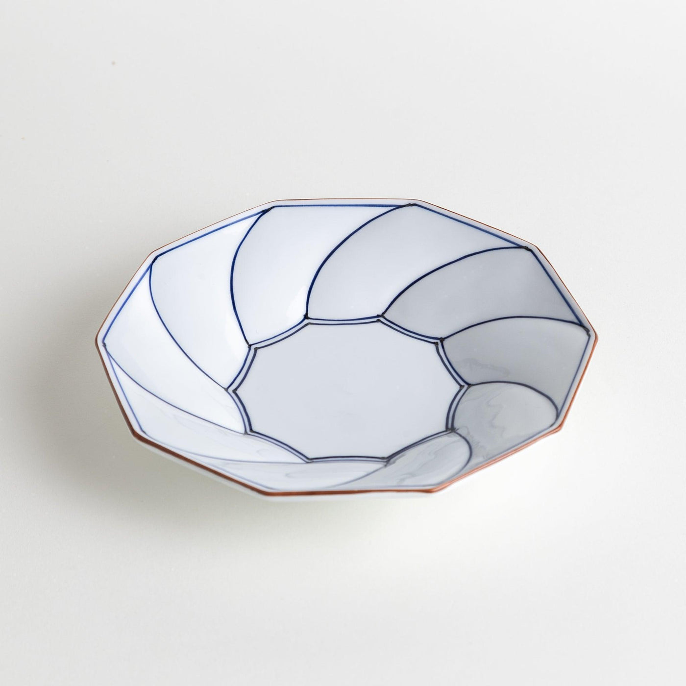 Geometric Blossom Rimmed Luncheon Plate