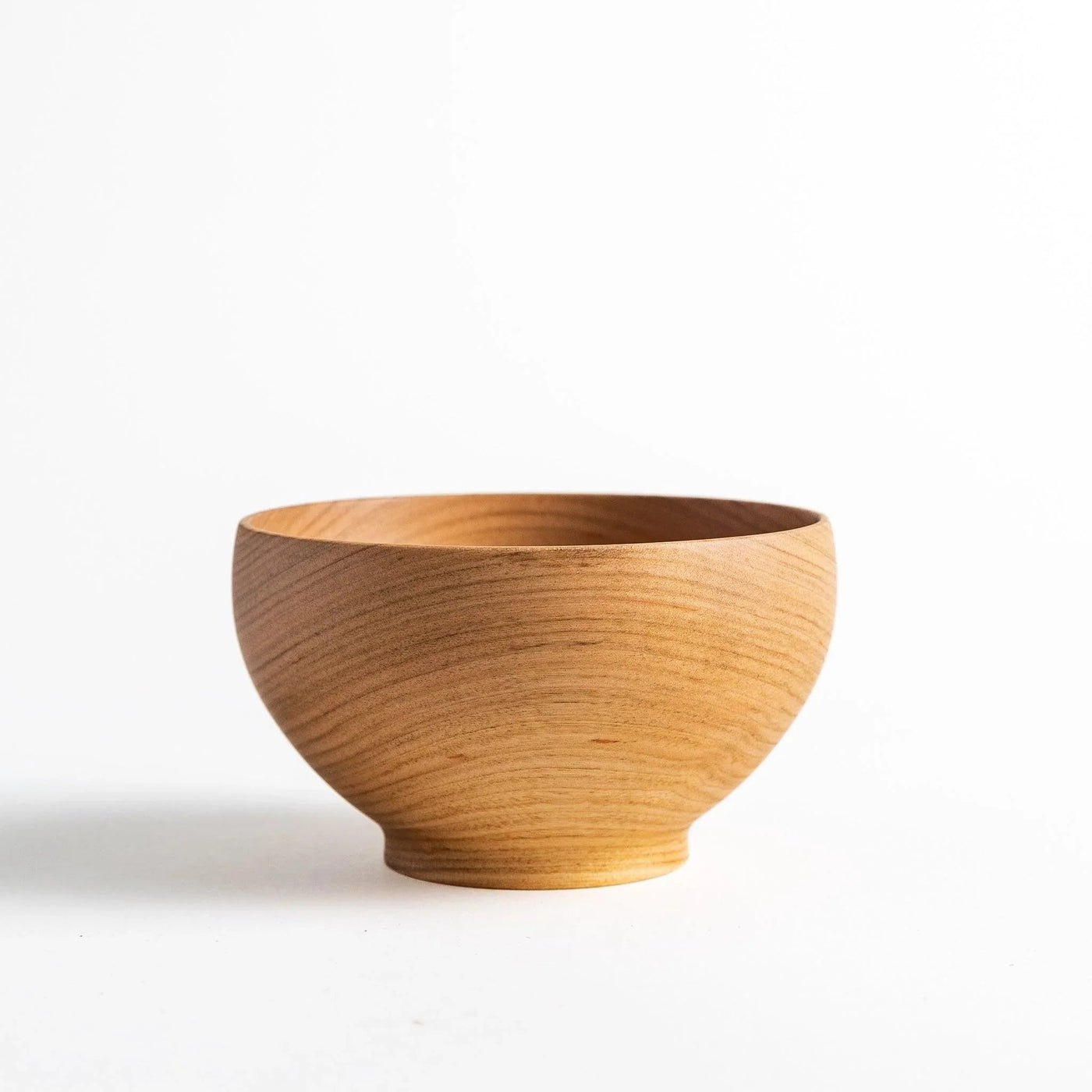 Handcrafted Cherry Wood Large Miso Soup Bowl