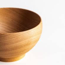 Handcrafted Cherry Wood Large Miso Soup Bowl