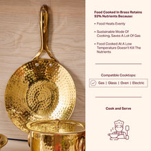 Brass Roti Tawa with Insulated steel base with golden PVD coating handle. Tawa/Griddle Pan