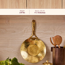 Brass Roti Tawa with Insulated steel base with golden PVD coating handle. Tawa/Griddle Pan