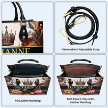 Queen Flowers - Personalized Custom Leather Handbag - queen02flowers
