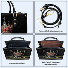 Queen Black - Personalized Custom Leather Handbag - queen02black
