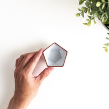 Red Lined Pentagonal Condiment Bowl