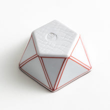 Red Lined Pentagonal Condiment Bowl
