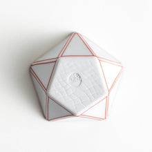Red Lined Pentagonal Condiment Bowl