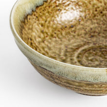 White Drip Earth-Tone Ramen Bowl